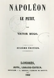 Página de título de Napoleon le Petit (1852), de Victor Hugo (1802-85), 6ª edição, publicado por Jeffs, 1852
