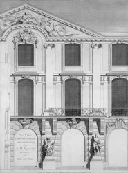 Página de rosto de um livro de placas gravadas de desenhos de Oppenords, publicado em 1745