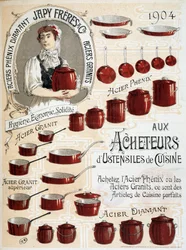 Aos compradores de utensílios de cozinha. Comprar Phenix Steel ou Granite Steel, estes são artigos de cozinha perfeitos - Etiqueta publicitária