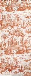 Toile de Jouy, ilustrando o Festival da Federação em 14 de julho de 1790 no Champs de Mars (algodão estampado)