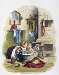 Sanita em "Schnik, schnak, trivialidades para os pequenos", jogos infantis. ed. London- Georges Ronthedge e filhos. New York, The broad way Ludgate n.d. c. 1890.