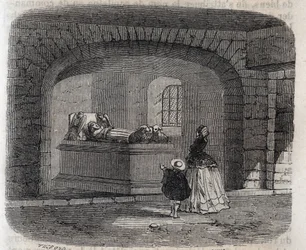 Túmulo de Agnes Sorel em Loches - gravura em "Histoire de France" de Victor Duruy (1811-1894) - 1882