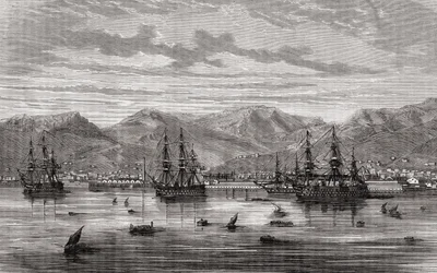 Toulon no século 18, de "História da Revolução Francesa" por Louis Blanc (1811-82)
