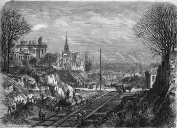 Transformações de Paris sob o Segundo Império, Paris Haussmannian : o tédio da avenida Arago. Gravura em "Le Monde Illustre" n°568 de 29 de fevereiro de 1868.