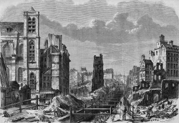 Transformações de Paris sob o Segundo Império , Paris Haussmannian : obras na montanha Saint Genevieve (Sainte-Genevieve)