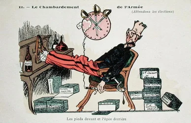 Virando o exército de cabeça para baixo (Vamos esperar pelas eleições) c.1904 (cor litho)