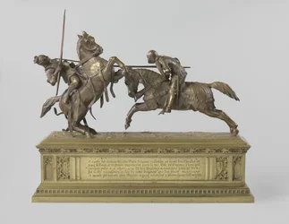 Dois cavaleiros lutadores, conhecidos como 