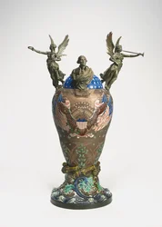 Urna que comemora o centenário da independência americana, c.1876 (cerâmica e bronze)