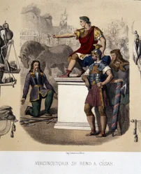 Vercingétorix vai para César (52 AC).