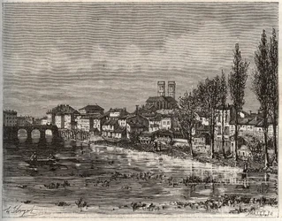 Verdun - Morbihan na Bretanha - gravura em "La France illustree: geographie, histoire, administration statistique" de V.A. Malt-Brown. 1884