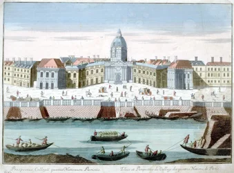 Vista e perspectiva do Collège des Qutres Nations de Paris, vista óptica