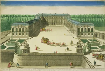 Vista do Castelo de St. Cloud, gravada por Antoine Aveline (1691-1743)