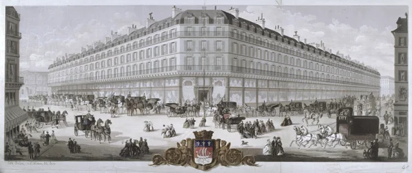 Vista das lojas de departamento do Louvre, Paris, 1866