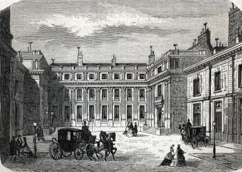 Vista do Ministério da Educação Pública, Hotel de Rochechouart rue de Grenelle, em Paris - (gravura) 1864