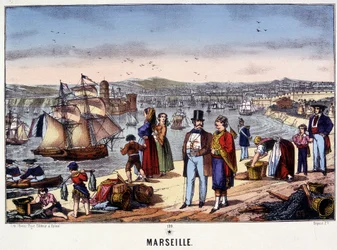 Vista do Porto de Marselha, imagem do Epinal, n.d. século XIX