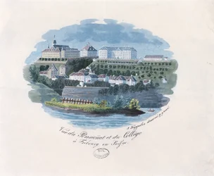 Vista, de, a, internato, e, faculdade, em, fribourg, suíça
