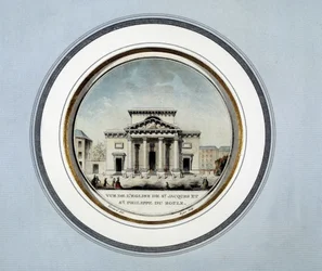 Vista da igreja de São Jacques e São Philippe du Roule - litografia