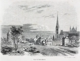 Vista da cidade de Saint Denis, início do século XIX.