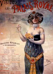 Visita ao Palais Royal, Paris (cor litho)