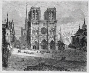Vista de Notre-Dame de Paris - em "Paris a travers les siecles", de H. Gourdon de Genouillac, ed. F. Roy, Paris