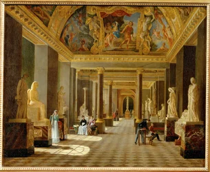 Vista da Sala das Estações no Louvre ...