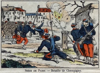 Guerra de 1870 entre a França e a Prússia: a Batalha de Champigny ou a Batalha de Villiers de 30/11 a 02/12/1870.
