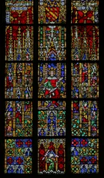 Janela representando o Rei Salomão entronizado (vitral)