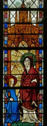 Janela w17 representando St Anne e a Virgem Maria