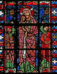 Janela w201 representando Cristo carrega a alma de virgens para o céu