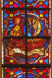 Janela w212 retratando St John velas para Patmos