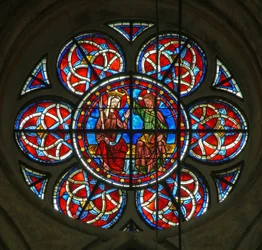 Vitral w216 representando a Coroação da Virgem