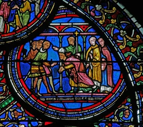 Vitral w23 que representa o assassinato de São Tomás Becket