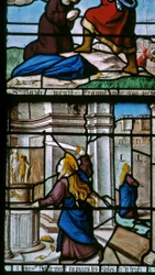 Janela w29 retratando St Barbara destruindo os ídolos