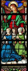 Janela w2 representando St Catherine e doador (moderno)