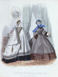 Mulheres, capa, casaco, moda, prato, lecho, du, moniteur, la, mode, 1856-7