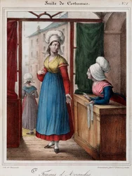 Mulheres de Avranches (Manche) - litografia