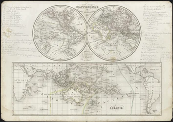 Mapa do mundo em dois hemisférios