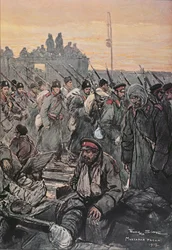 Soldados búlgaros feridos durante as campanhas dos Balcãs em 1912-13