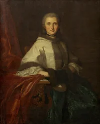 Mulher jovem com um abafador, c.1750 (óleo sobre tela)