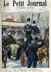 petit Journal du dimanche 1 mai 1898: Les hotes de la France: les deux queines de Hollande: Emma (2ª esposa do rei Willem III) (Emma dos Países Baixos (1858-1934) e filho fille Wilhelmina (1880-1962) - As 2 rainhas da Holanda na França: a rainha Emma e ela