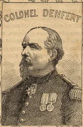 retrato do coronel francês Pierre Philippe Denfert-Rochereau - 1870-71 (gravura)