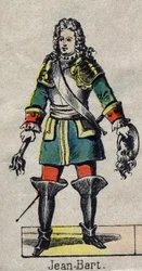 retrato de Jean Bart (1650-1702), marinheiro francês, corsário. Imagem de Epinal do final do século XIX.