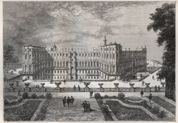 vista do castelo de Saint-Germain (Saint Germain) (Sena e Oise) sob Henri IV - gravura de "L