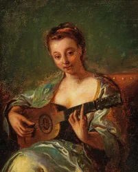 Senhora que toca guitarra F 18Y