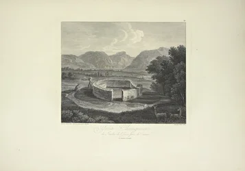 Ynca-Chungana, do Jardim do Inca perto de Canar, desenhado por Gmelin, gravado por Morel, ilustração de 