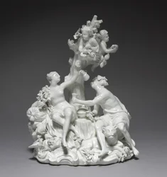 Baco e Vênus, fabricante Tournay Factory, Bélgica, c.1755