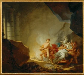 Orfeu e Euridice no Submundo (pintura sobre tela)