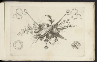 Festoen met bloemen, bladeren en vruchten
Unterschidliche neue Feston von Blumen und Früchten (título da série)