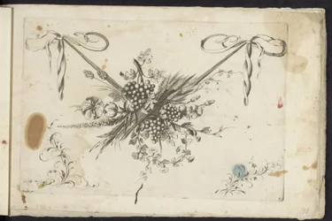 Festoen van bloemen, druiventros en korenaren
Diferentes novos festões de flores e frutos (título da série)