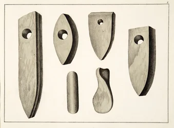 Armas de pedra, placa de A History of the Development and Customs of Chivalry, do Dr. Franz Kottenkamp, publicado por Carl Hoffmann, 1842